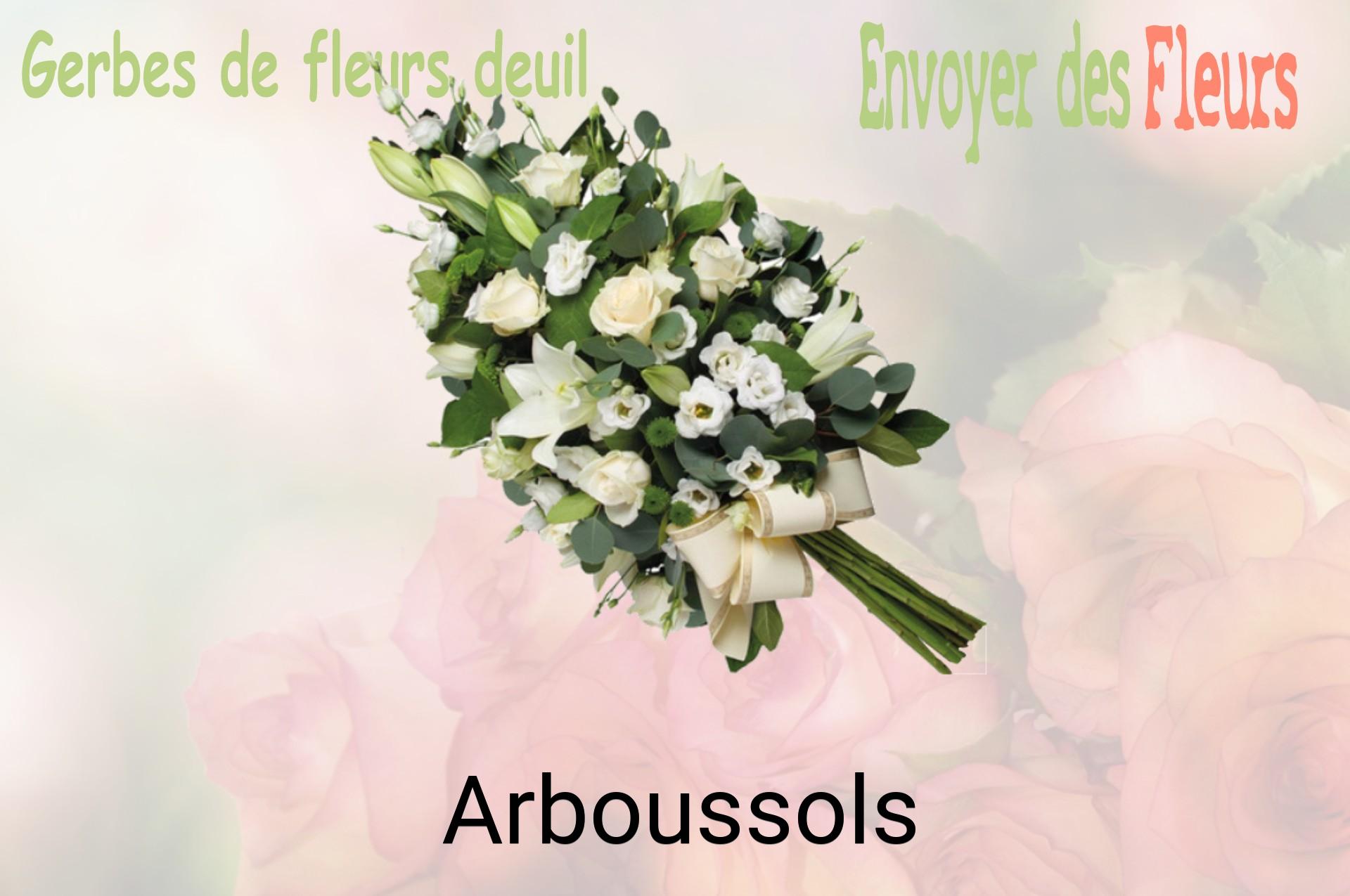 Gerbe de fleurs de deuil livrée à Arboussols